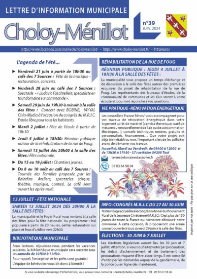 Lettre d'information n°39